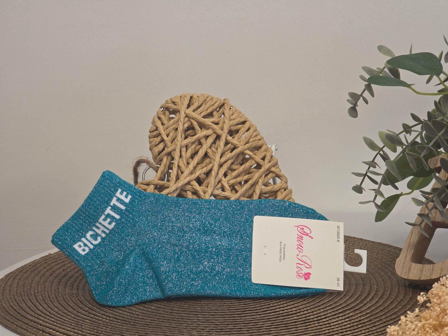 BICHETTE - Socquette à Paillette Bleu Canard