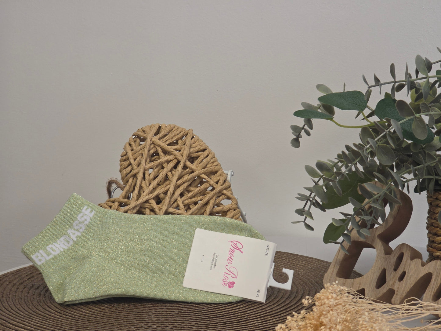 BLONDASSE - Socquette à Paillette Vert Pastel