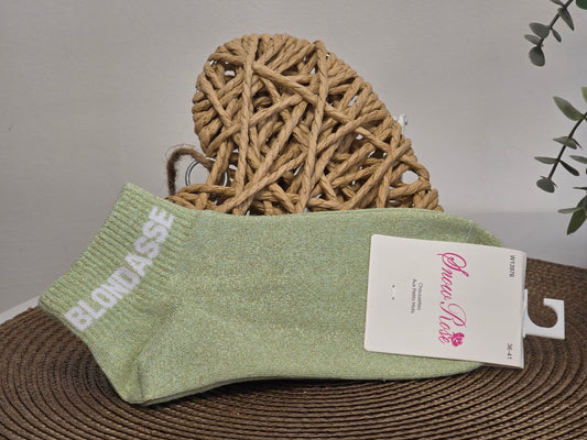 BLONDASSE - Socquette à Paillette Vert Pastel