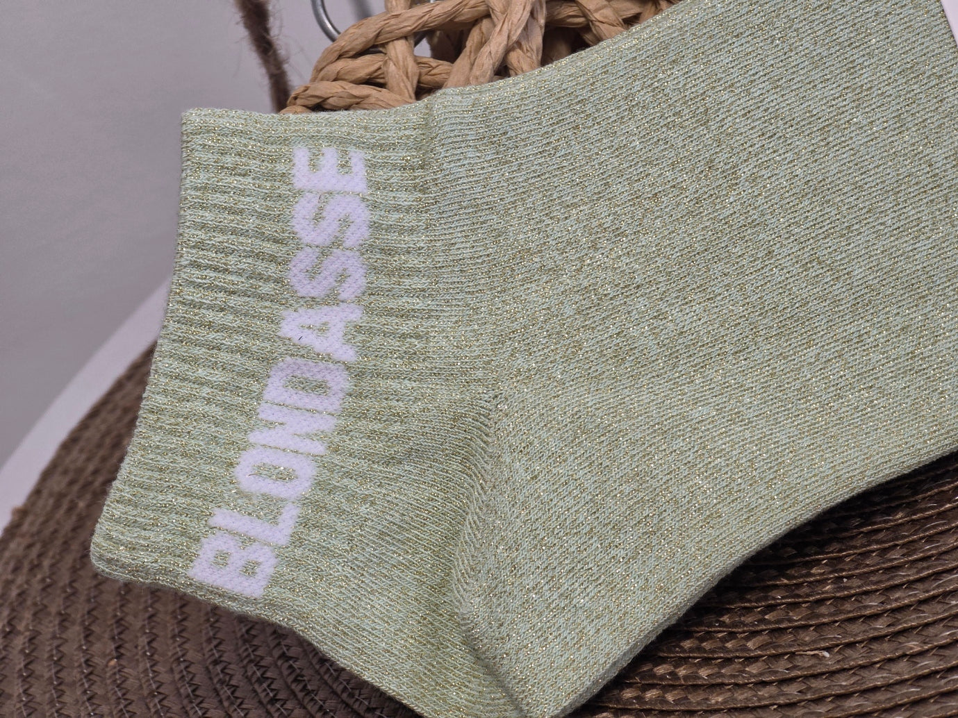 BLONDASSE - Socquette à Paillette Vert Pastel