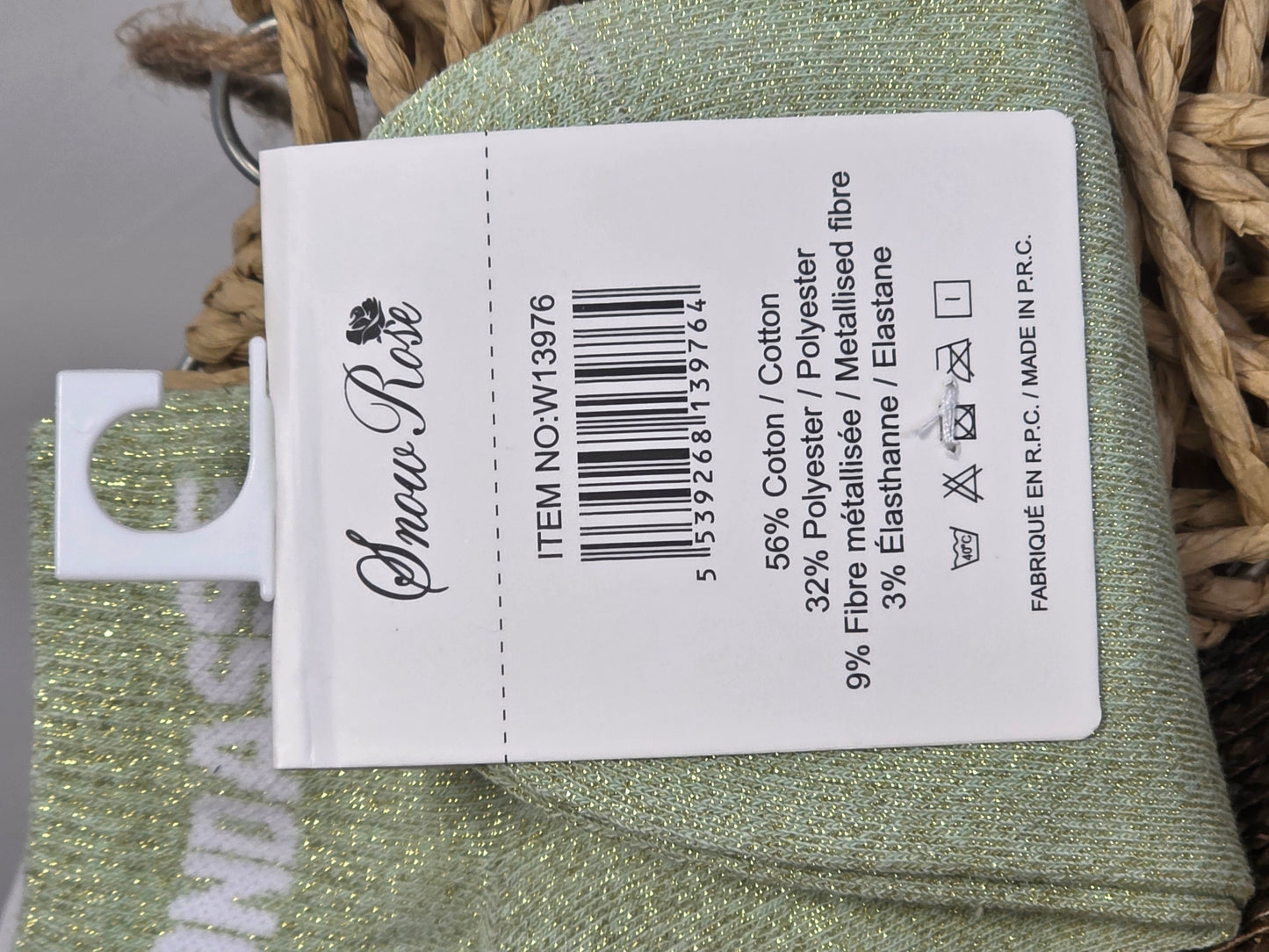 BLONDASSE - Socquette à Paillette Vert Pastel