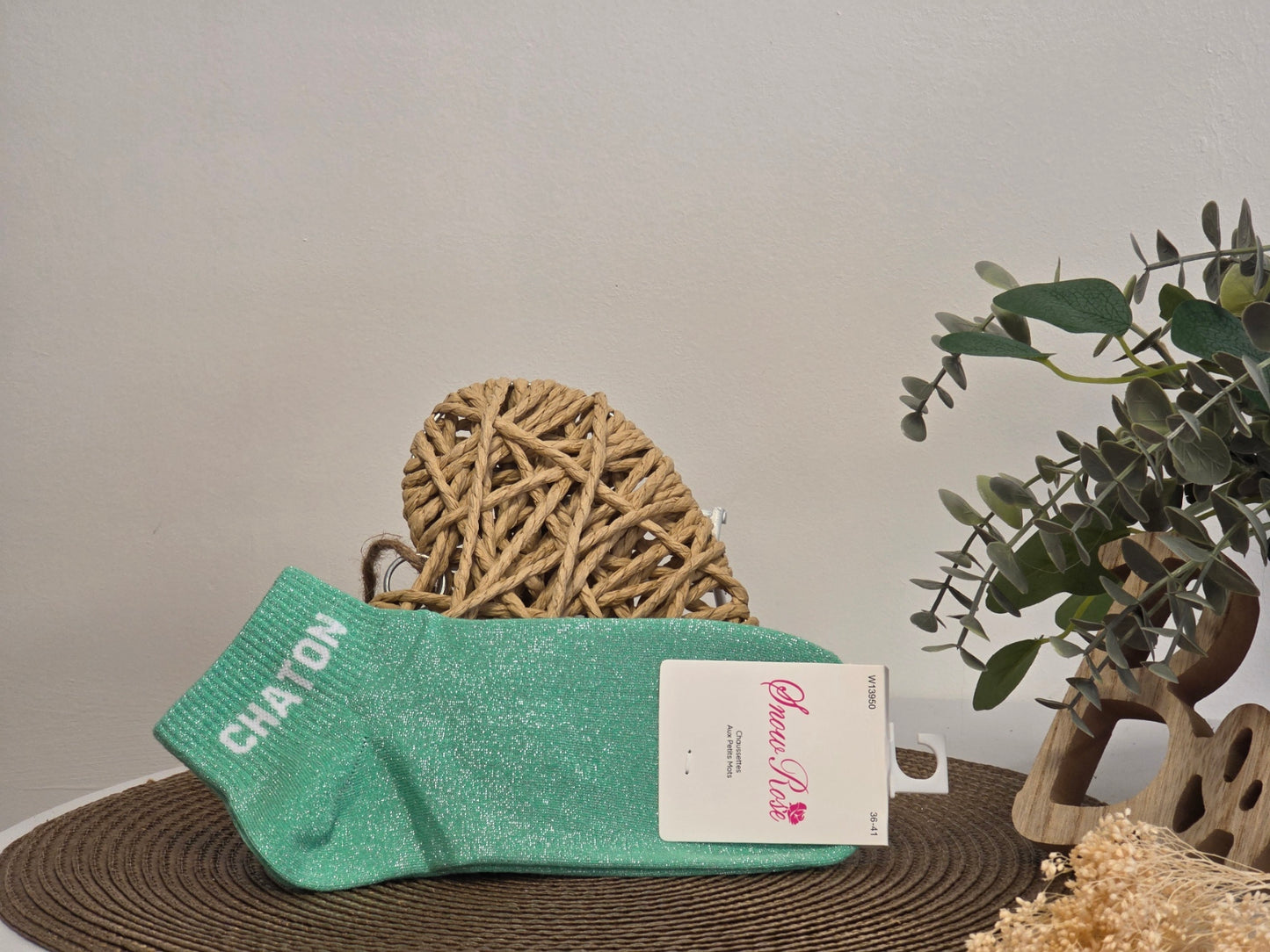 CHATON - Socquette à Paillette Vert