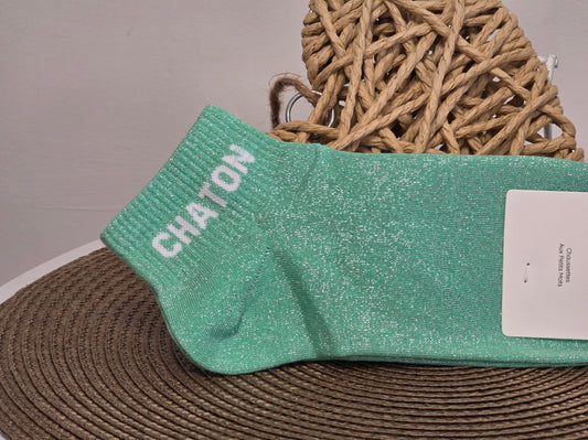 CHATON - Socquette à Paillette Vert
