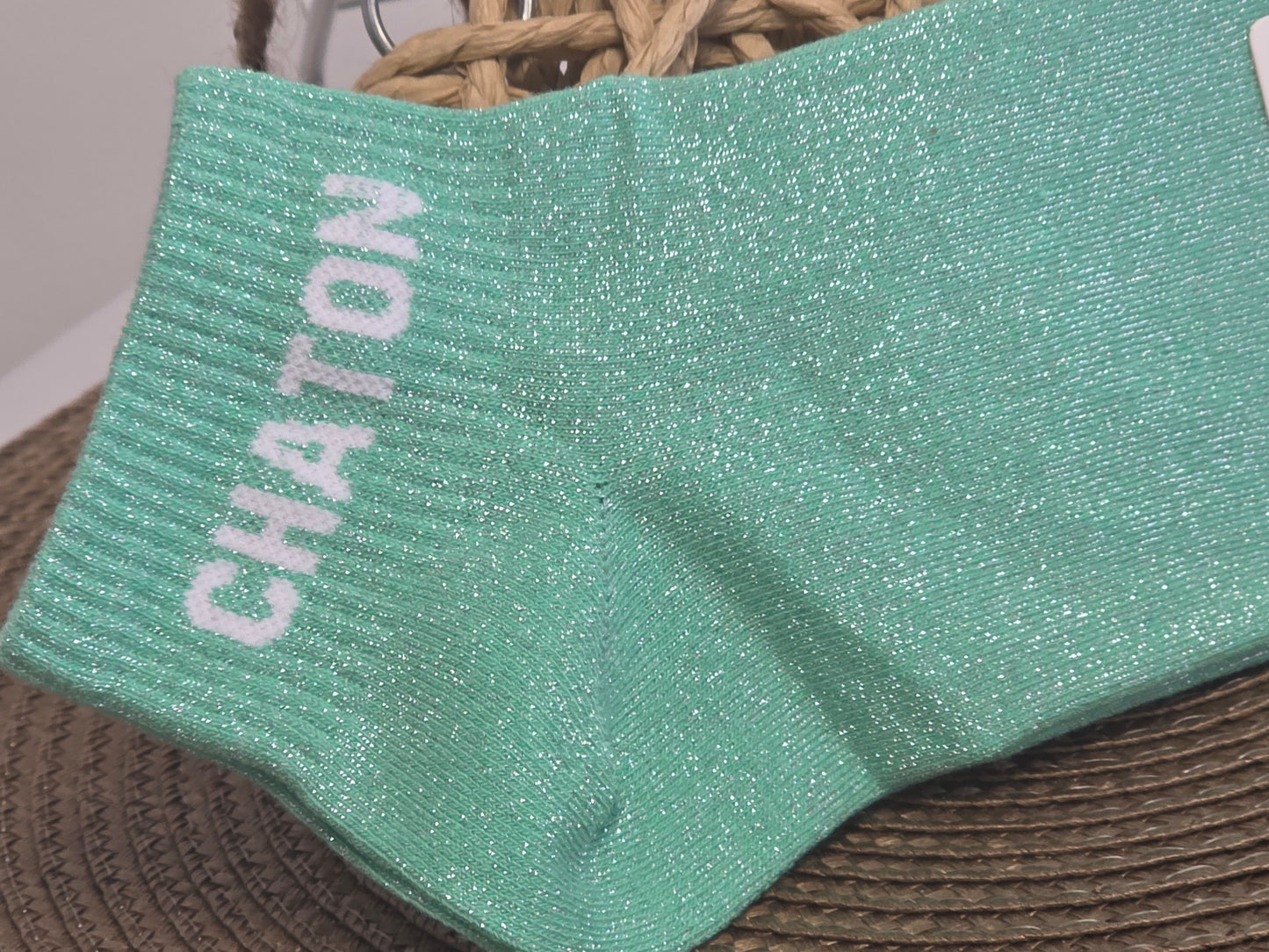 CHATON - Socquette à Paillette Vert