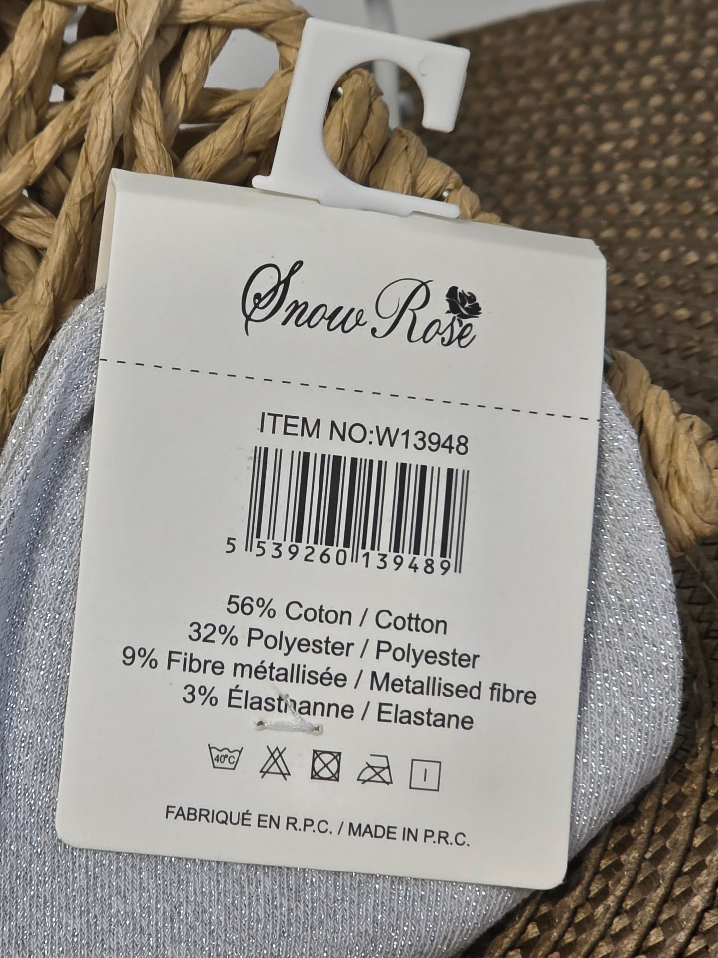 COQUINE - Socquette à Paillette Gris Clair