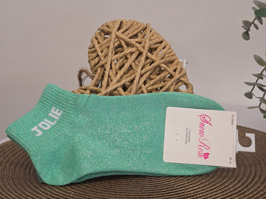 JOLIE - Socquette à Paillette Vert