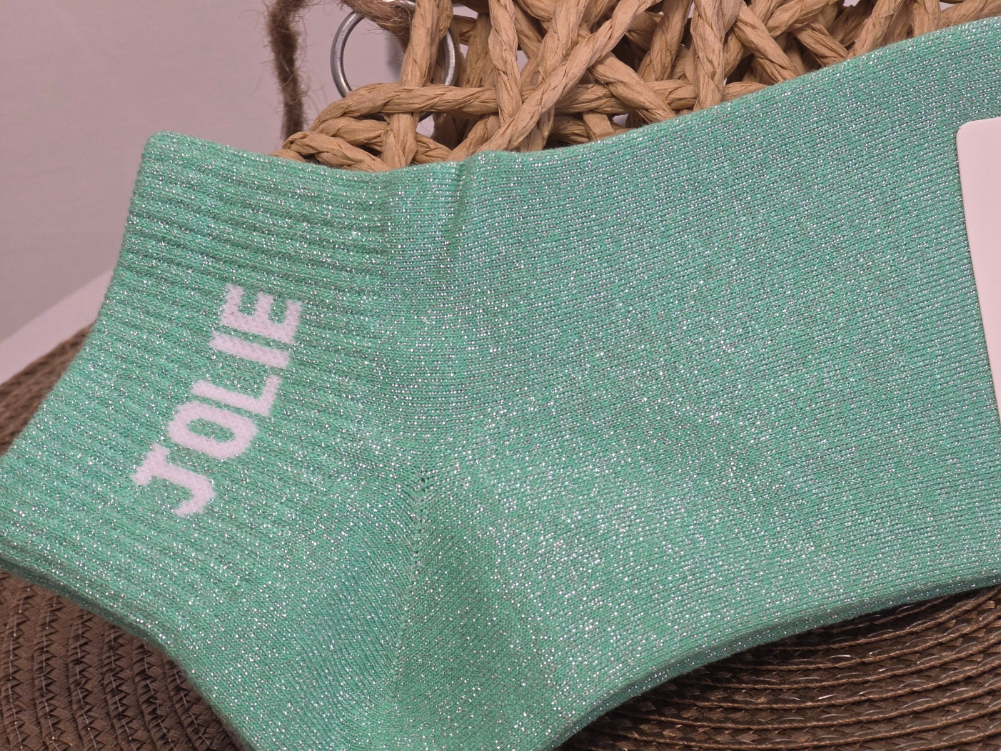 JOLIE - Socquette à Paillette Vert