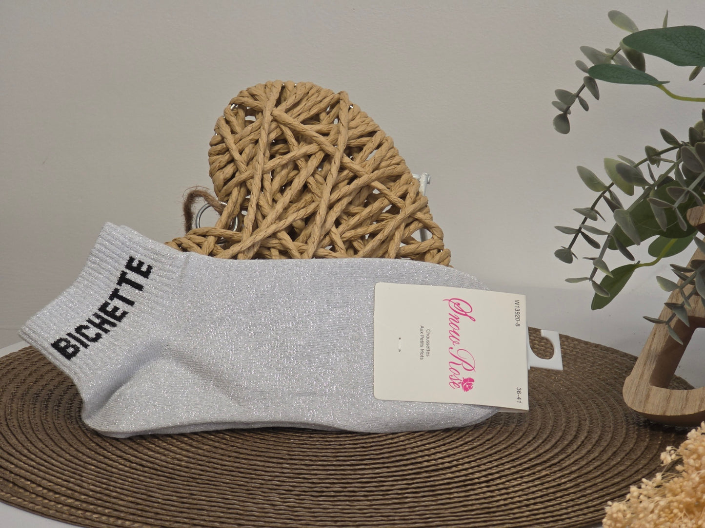 BICHETTE - Socquette à Paillette Gris