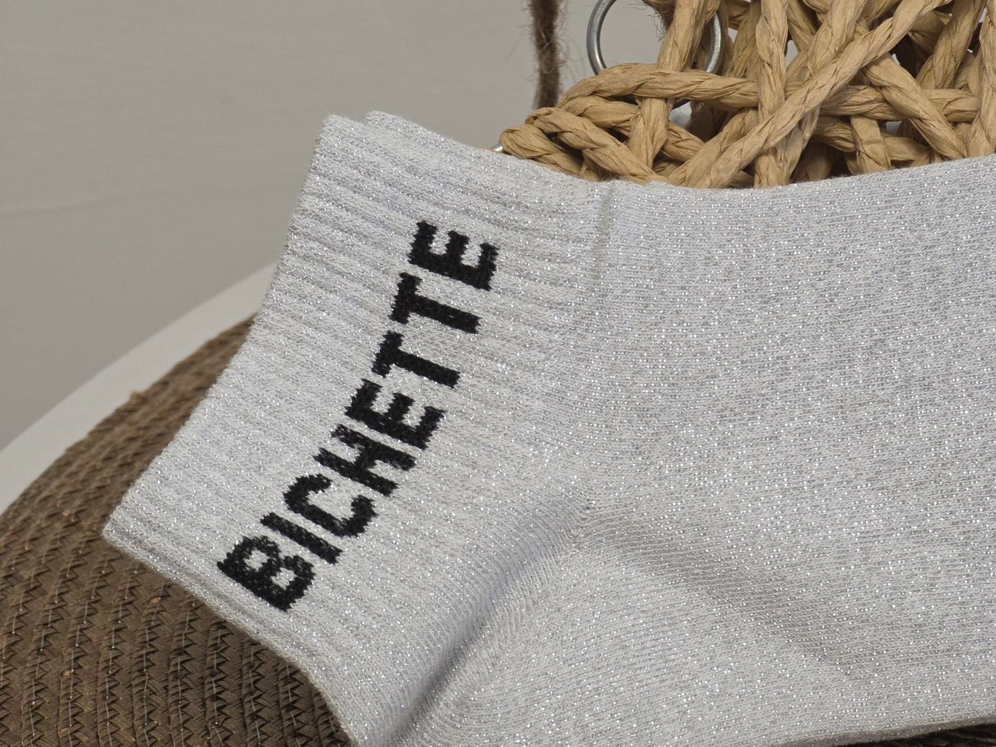 BICHETTE - Socquette à Paillette Gris