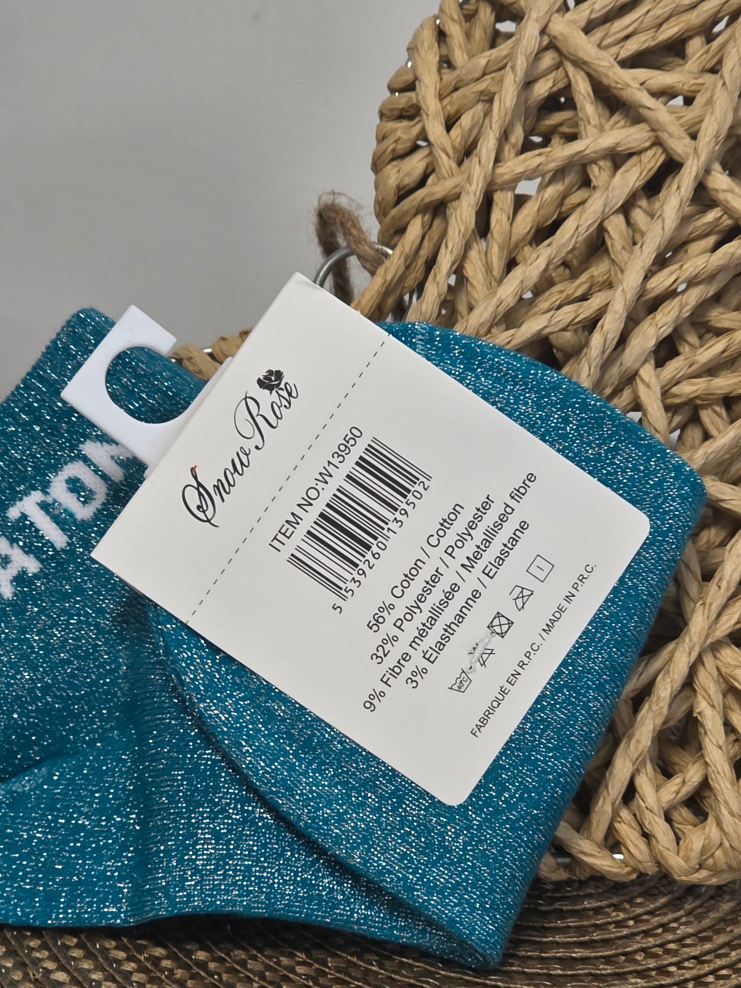 CHATON - Socquette à Paillette Bleu Canard