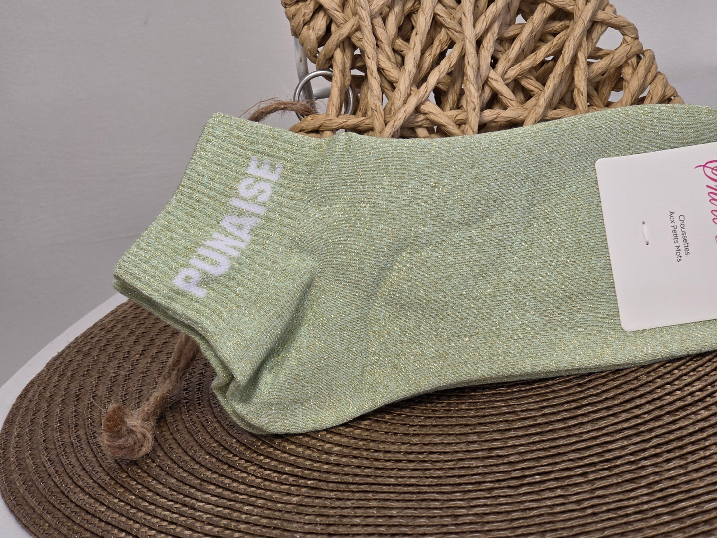 PUNAISE - Socquette à Paillette Vert Clair