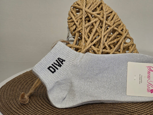 DIVA - Socquette à Paillette Gris