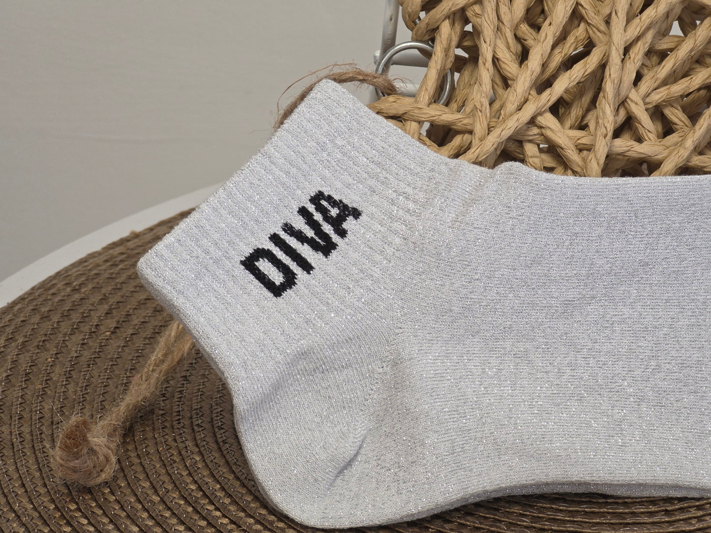 DIVA - Socquette à Paillette Gris