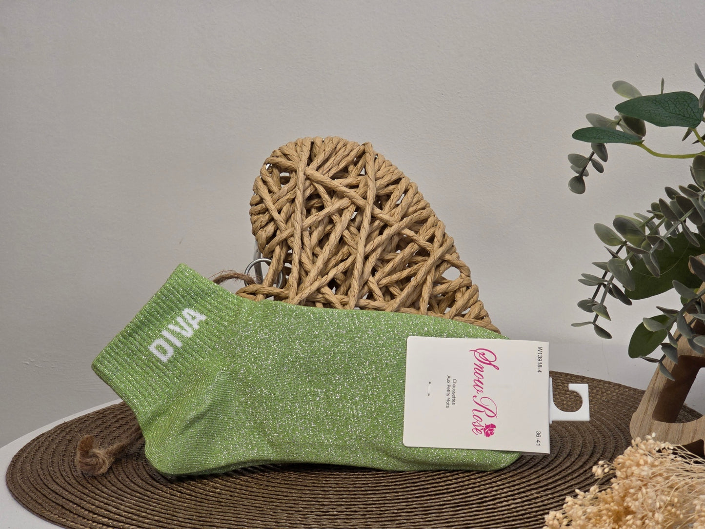 DIVA - Socquette à Paillette Vert