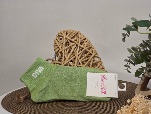 DIVA - Socquette à Paillette Vert