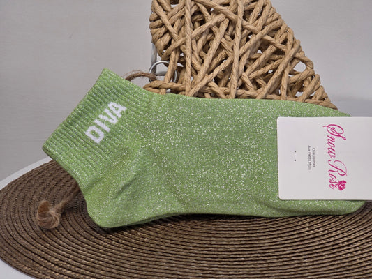 DIVA - Socquette à Paillette Vert