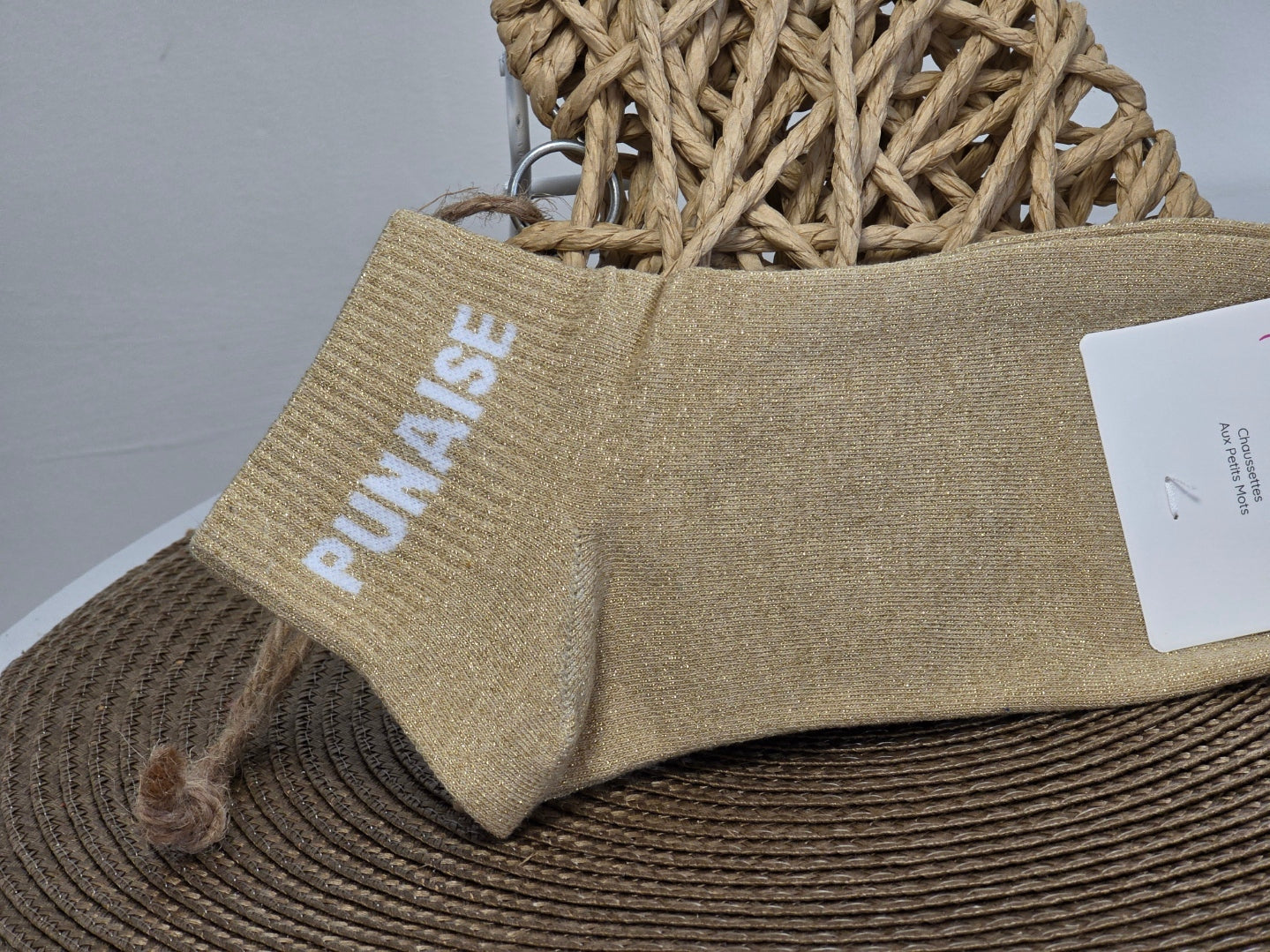 PUNAISE - Socquette à Paillette Taupe