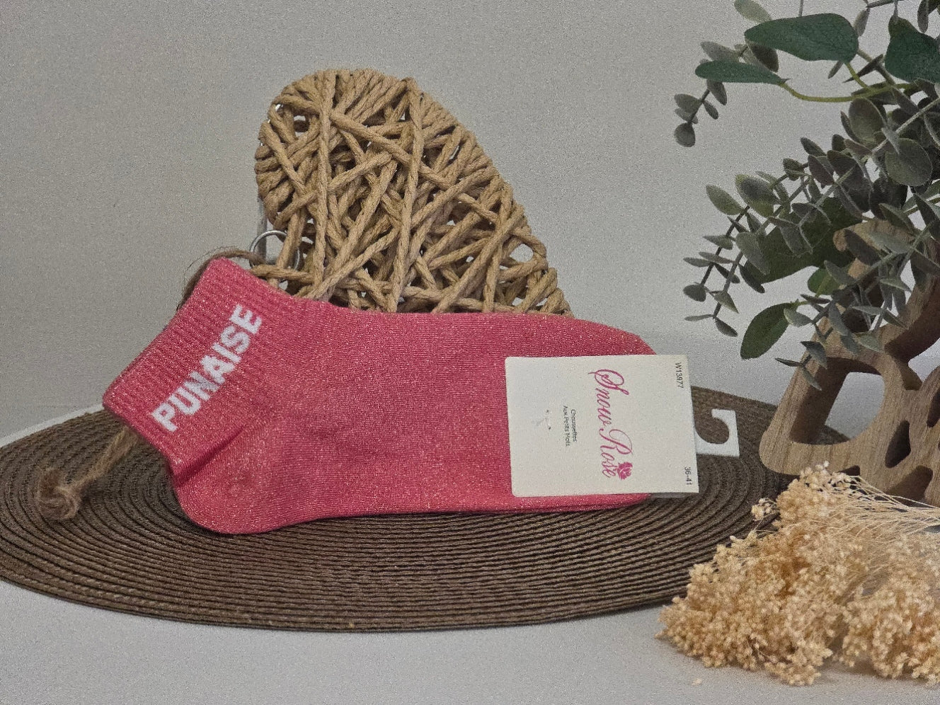 PUNAISE - Pink Sequined Sock