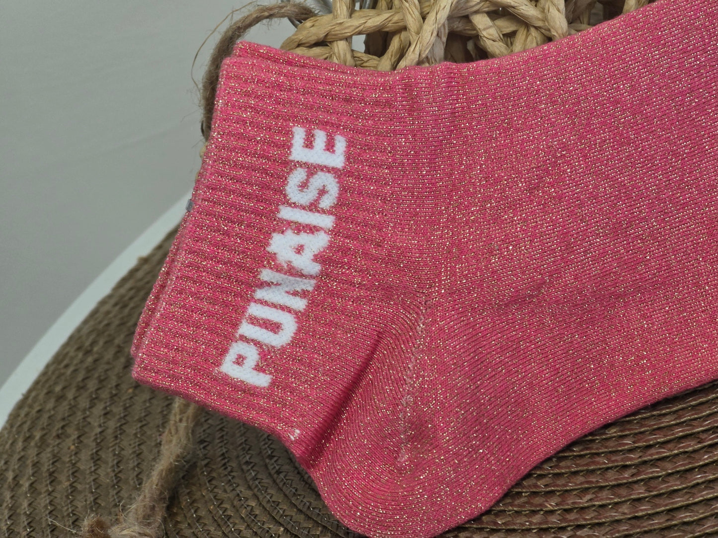 PUNAISE - Pink Sequined Sock