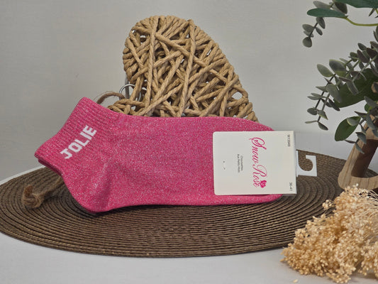 JOLIE - Socquette à Paillette Rose