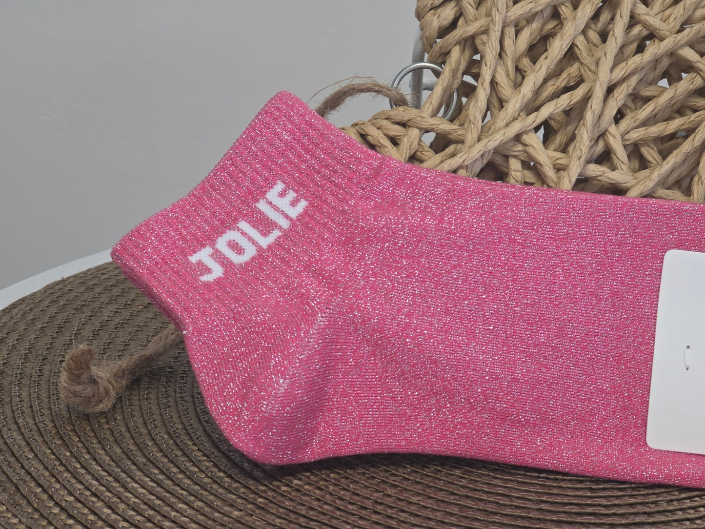 JOLIE - Socquette à Paillette Rose