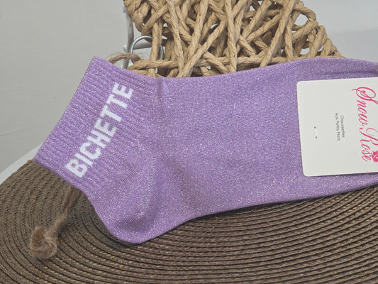 BICHETTE - Socquette Pailletée Violette