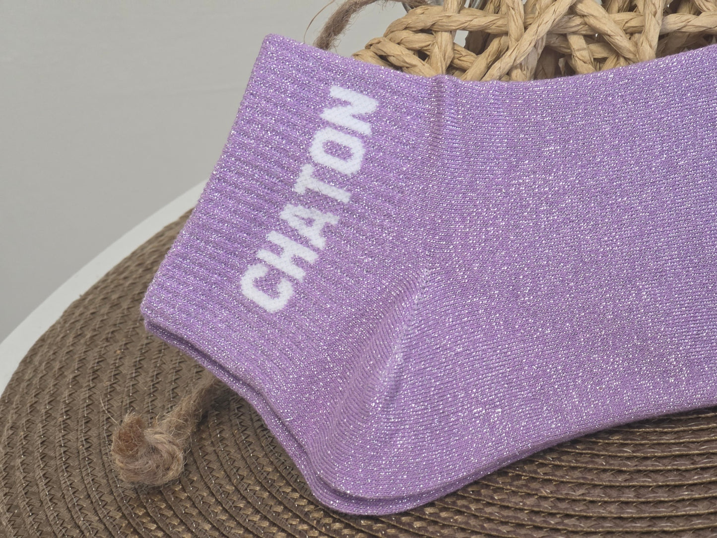 CHATON - Socquette à Paillette Violet