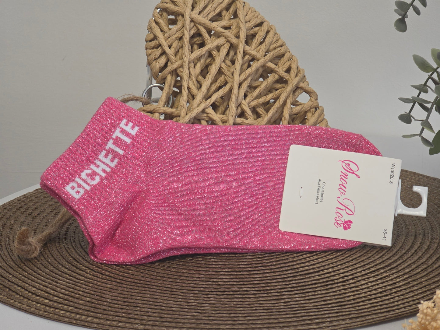 BICHETTE - Socquette à Paillette Rose
