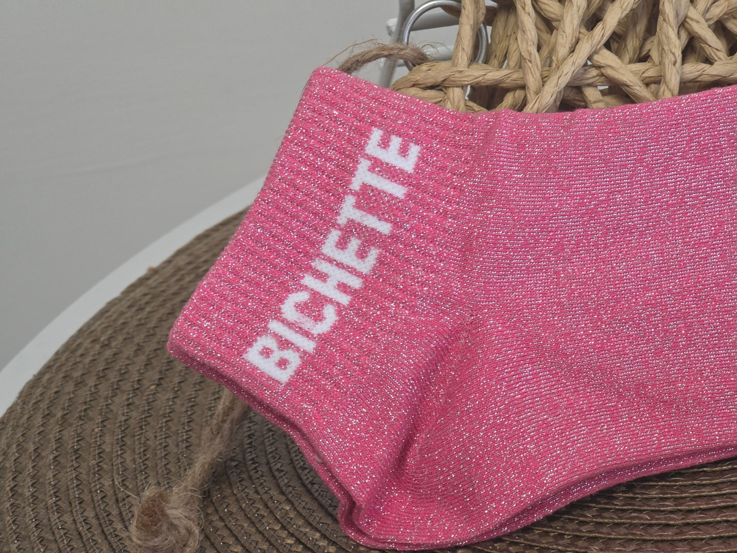 BICHETTE - Socquette à Paillette Rose