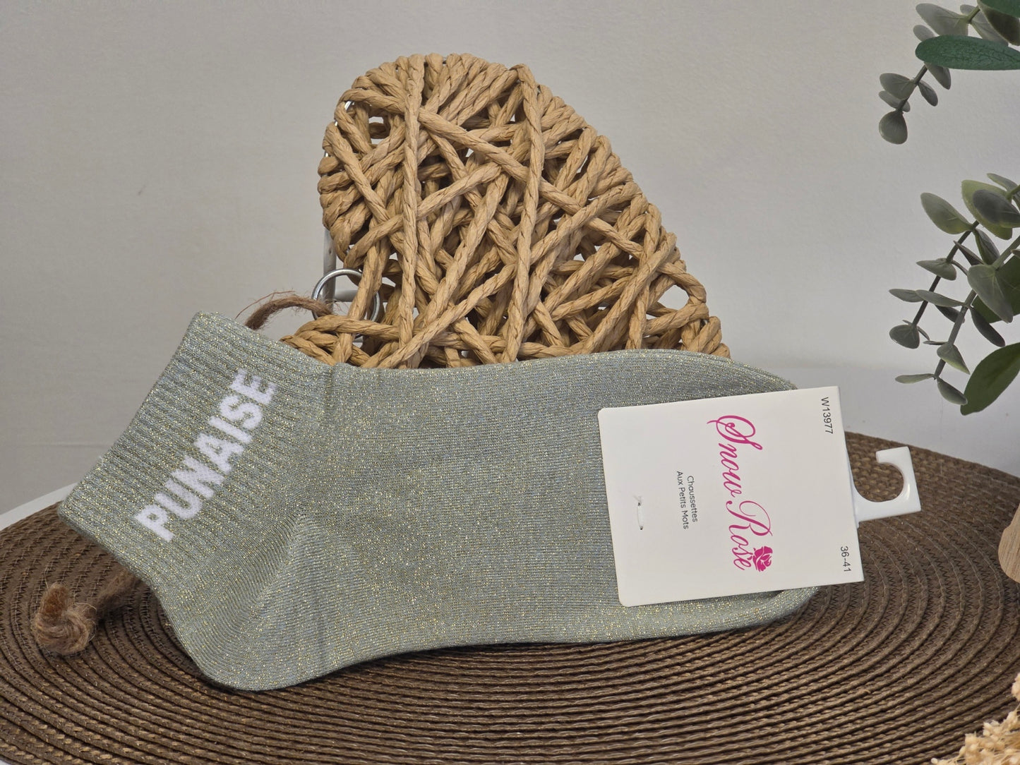 PUNAISE - Grey Gold Sequin Sock