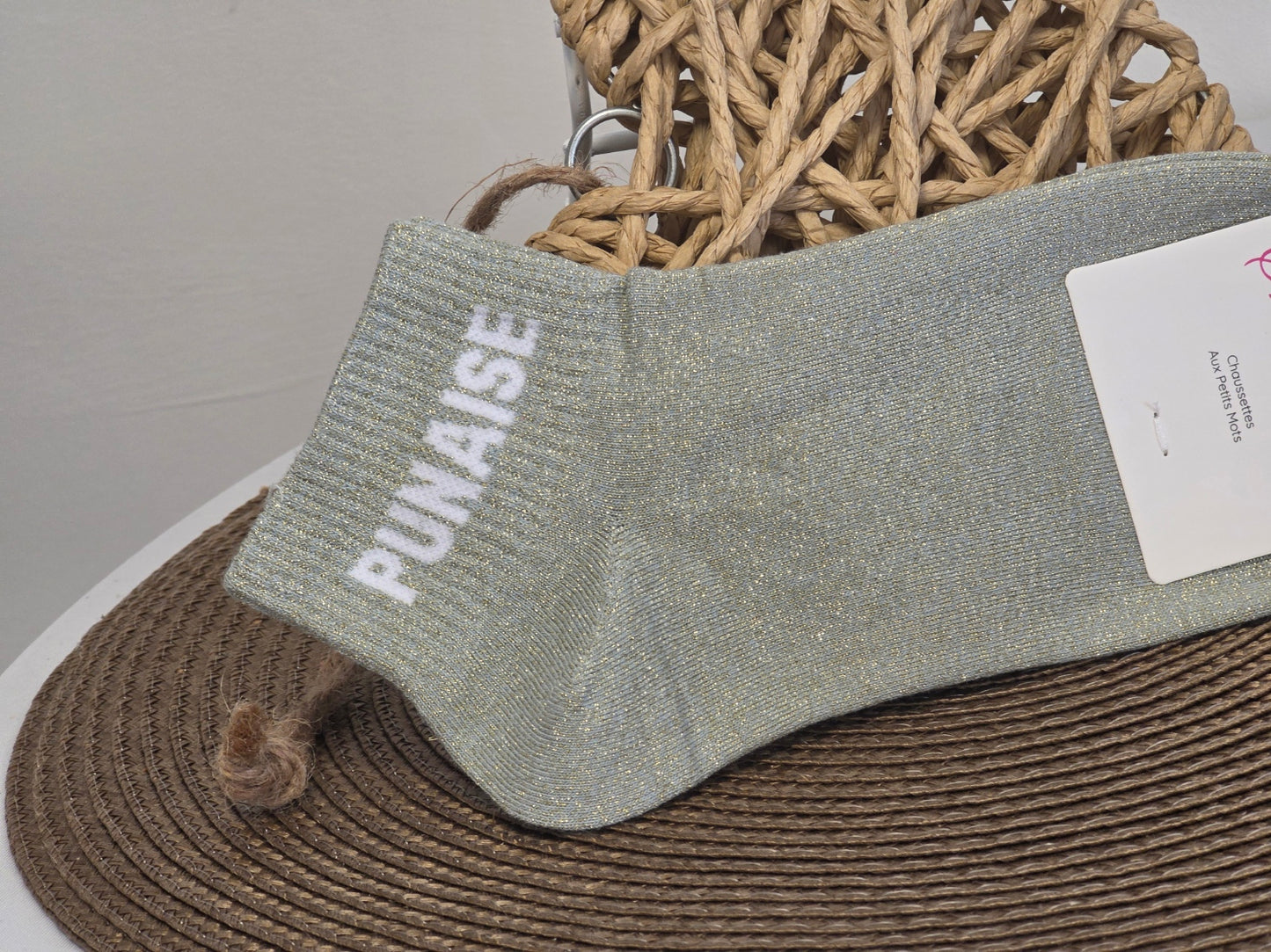 PUNAISE - Grey Gold Sequin Sock