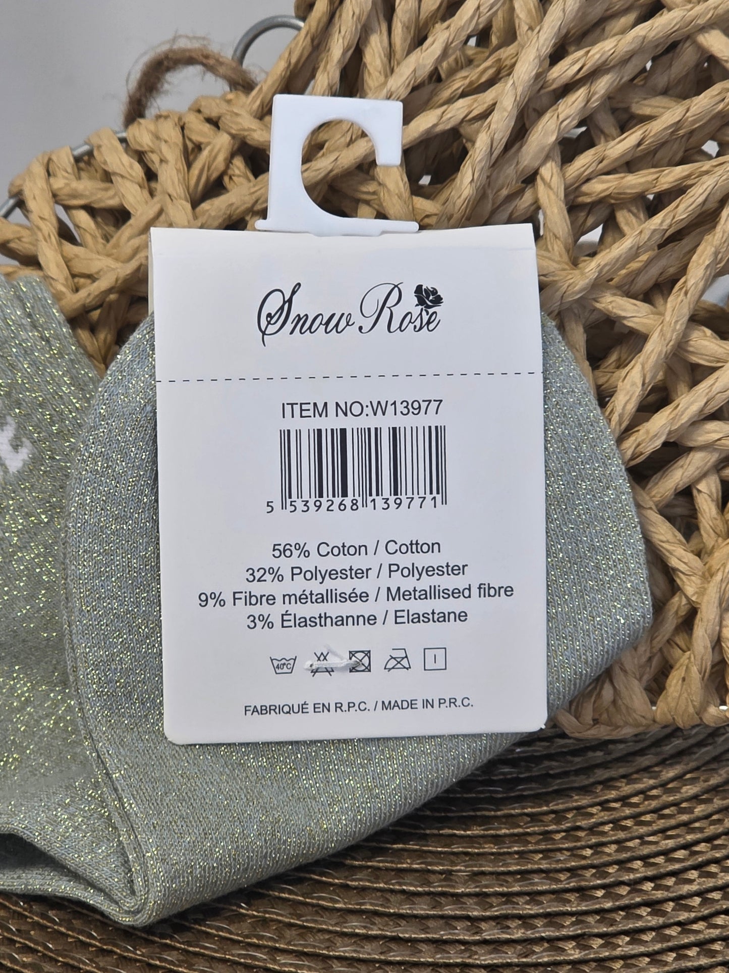 PUNAISE - Grey Gold Sequin Sock