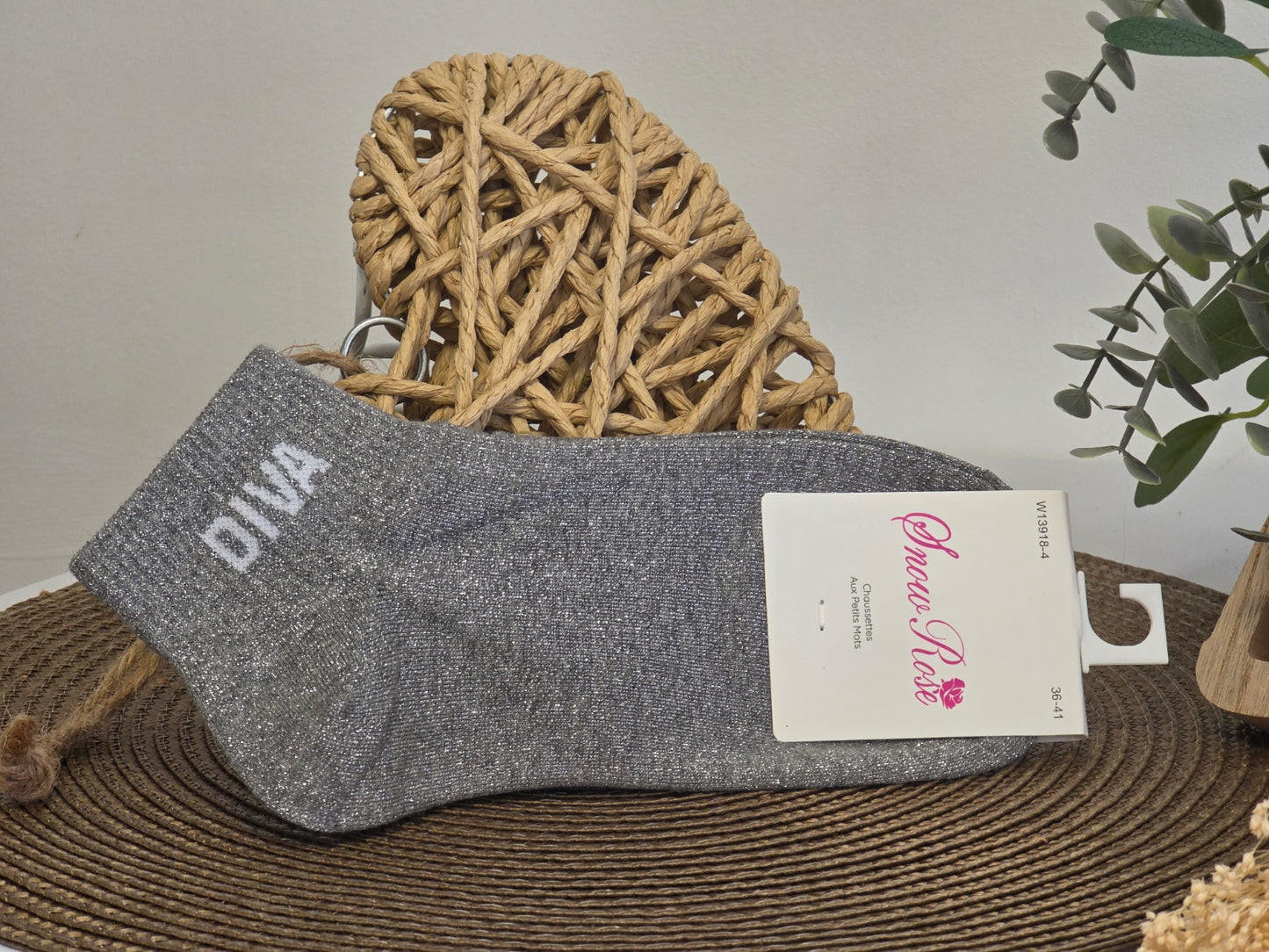 DIVA - Socquette à Paillette Gris