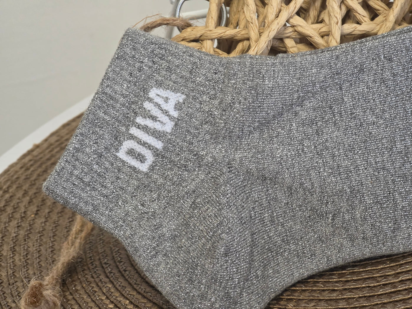 DIVA - Socquette à Paillette Gris