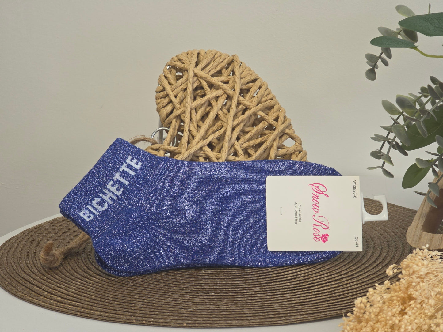 BICHETTE - Royal Blue Sequined Ankle Socks