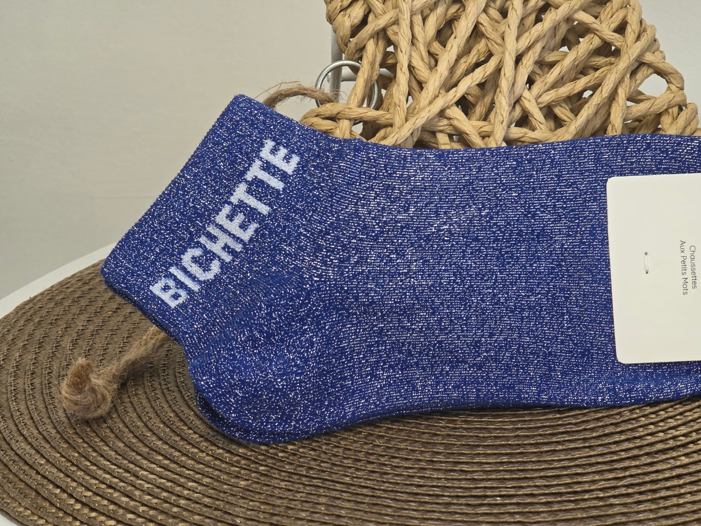 BICHETTE - Royal Blue Sequined Ankle Socks