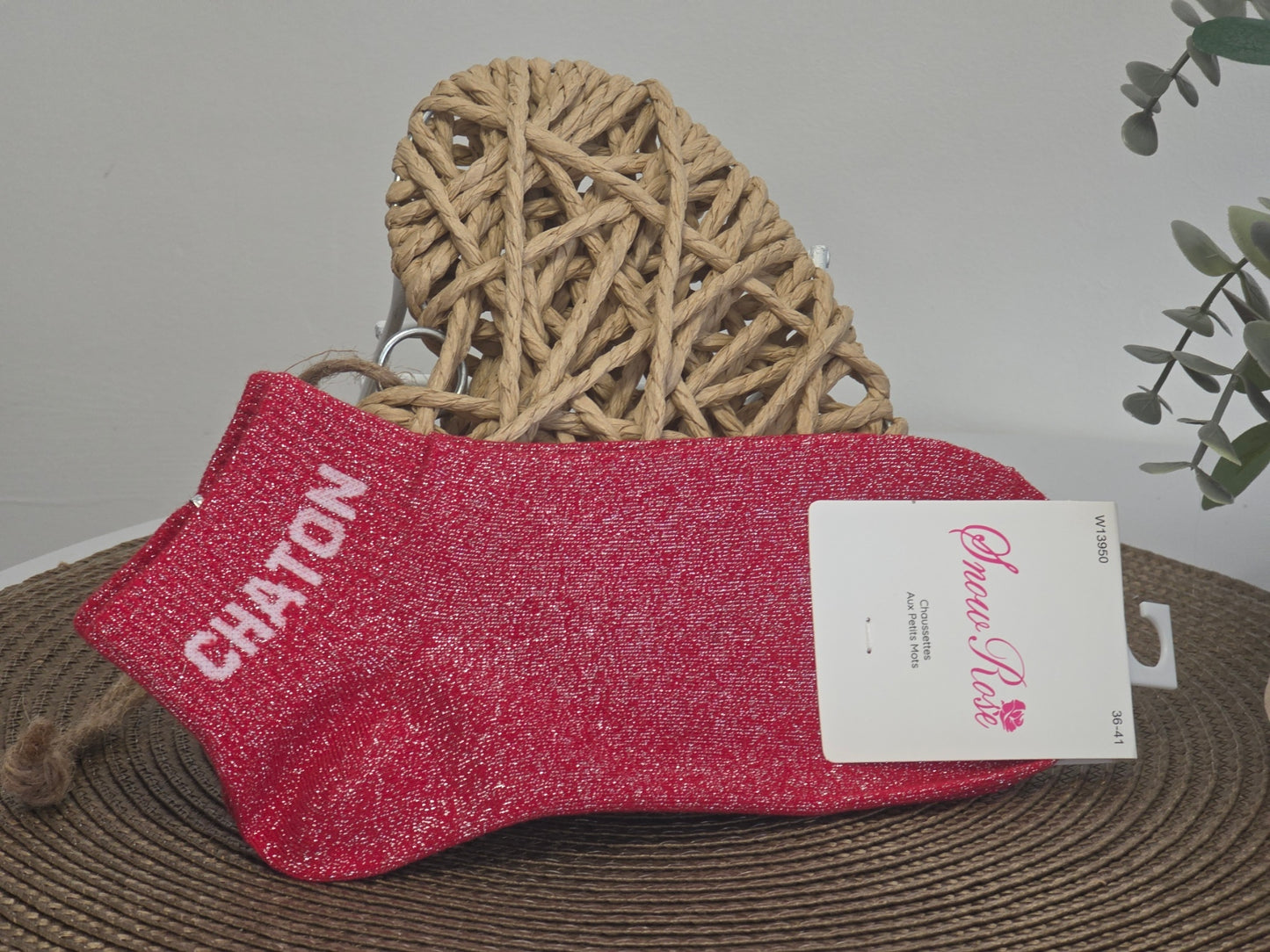 CHATON - Socquette à Paillette Rouge
