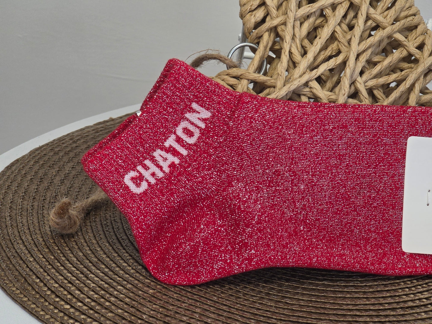 CHATON - Socquette à Paillette Rouge