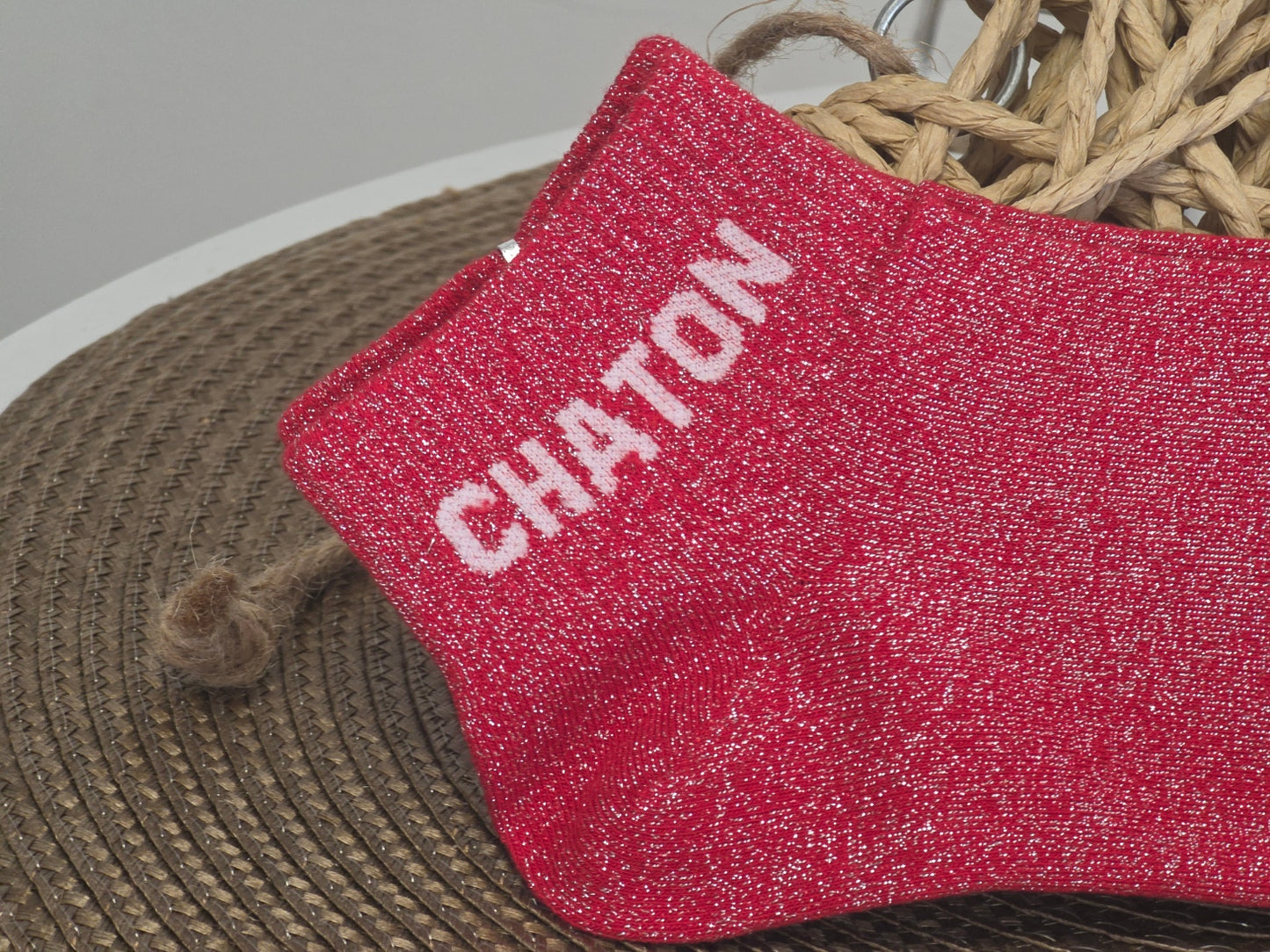 CHATON - Socquette à Paillette Rouge