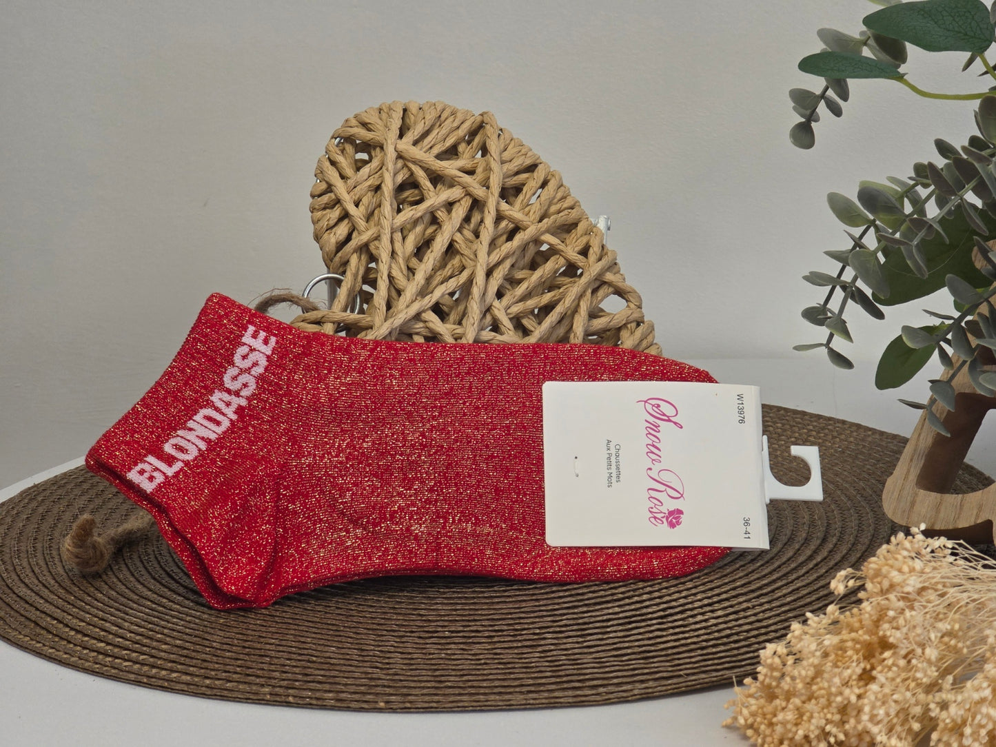 BLONDASSE - Socquette à Paillette Rouge