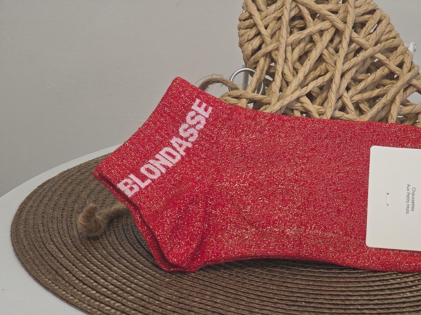 BLONDASSE - Socquette à Paillette Rouge