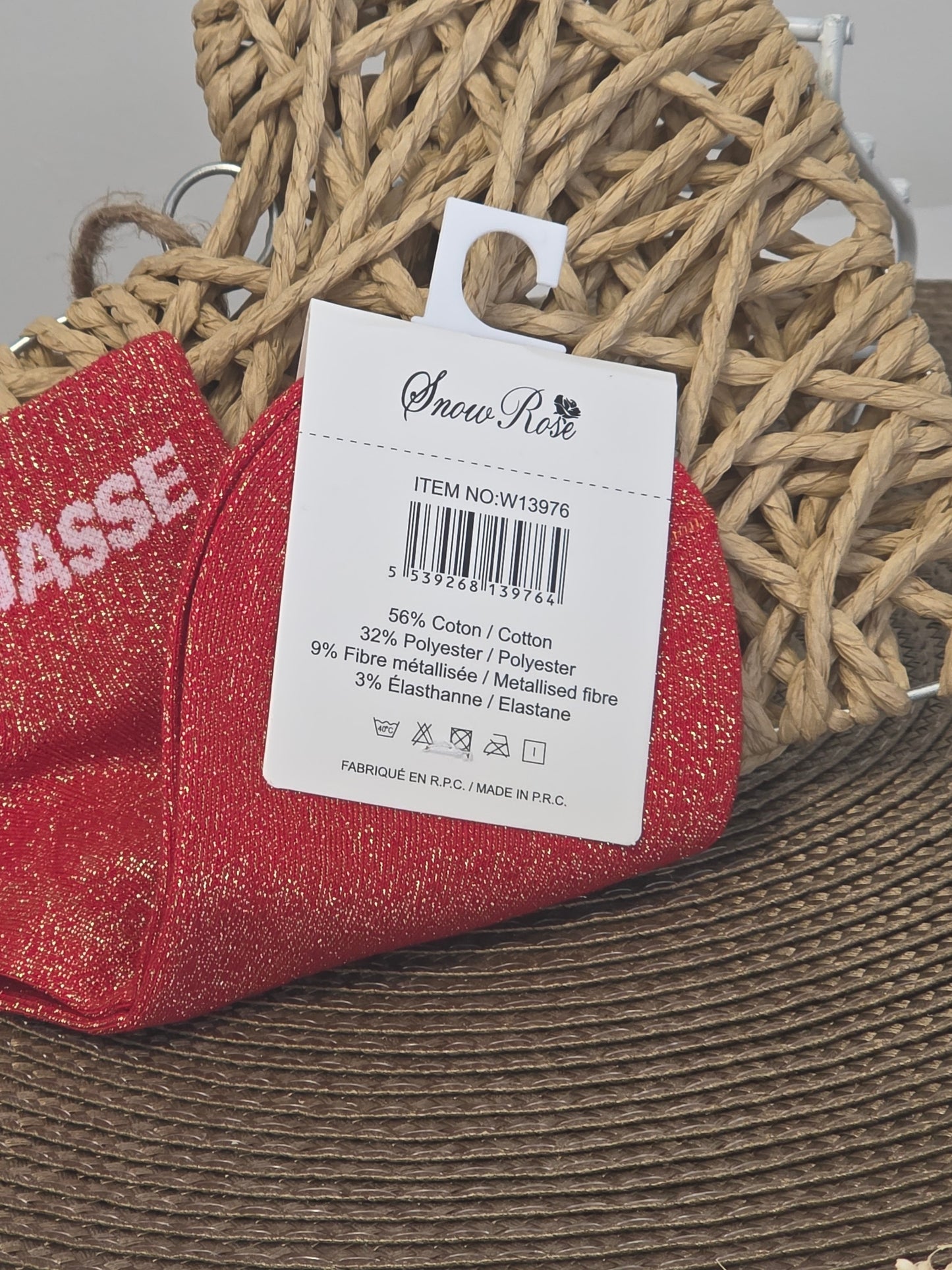 BLONDASSE - Socquette à Paillette Rouge