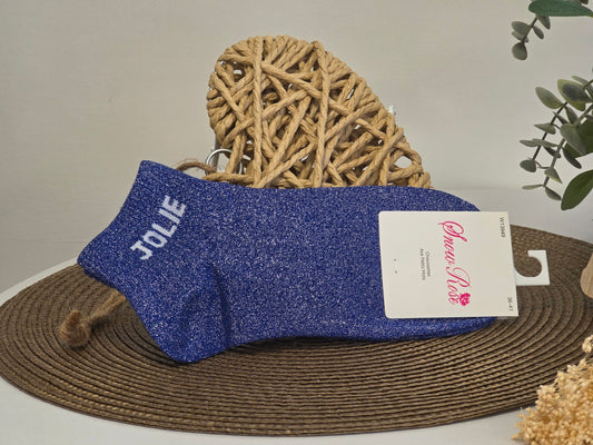 JOLIE - Socquette à Paillette Bleu Roi