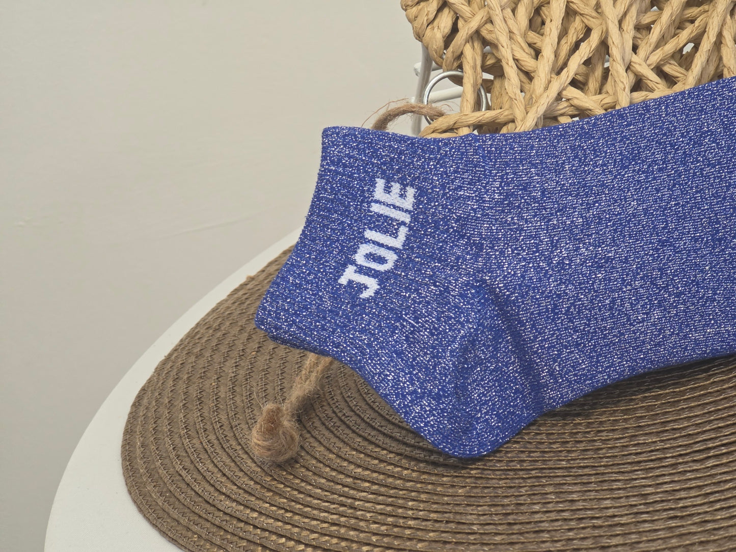 JOLIE - Socquette à Paillette Bleu Roi