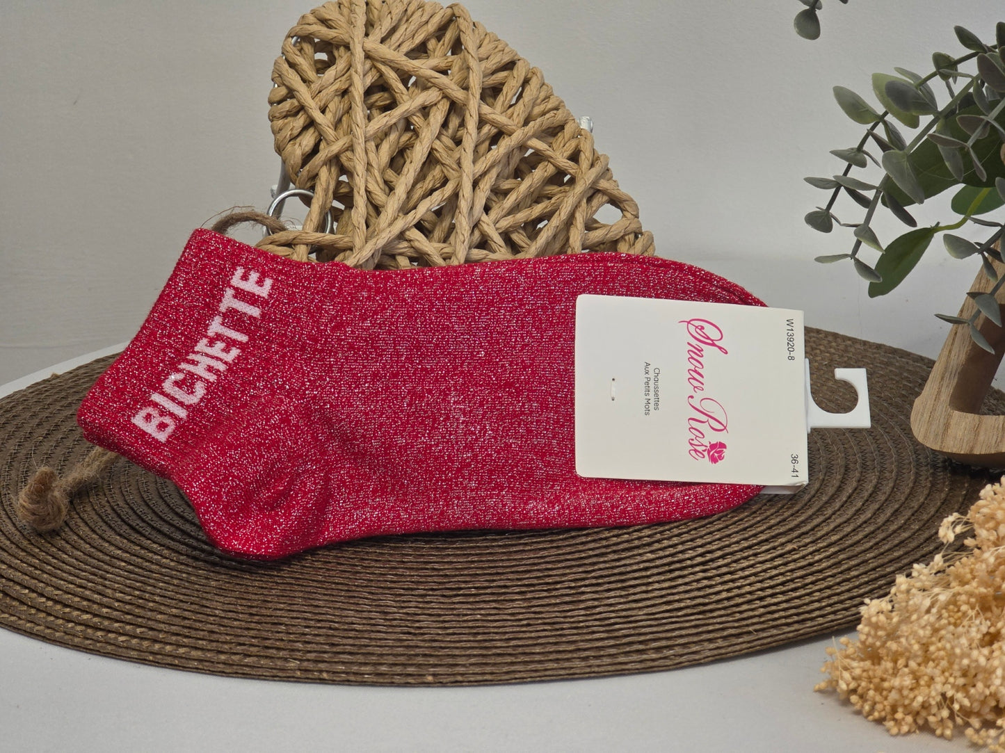 BICHETTE - Red Sequined Sock