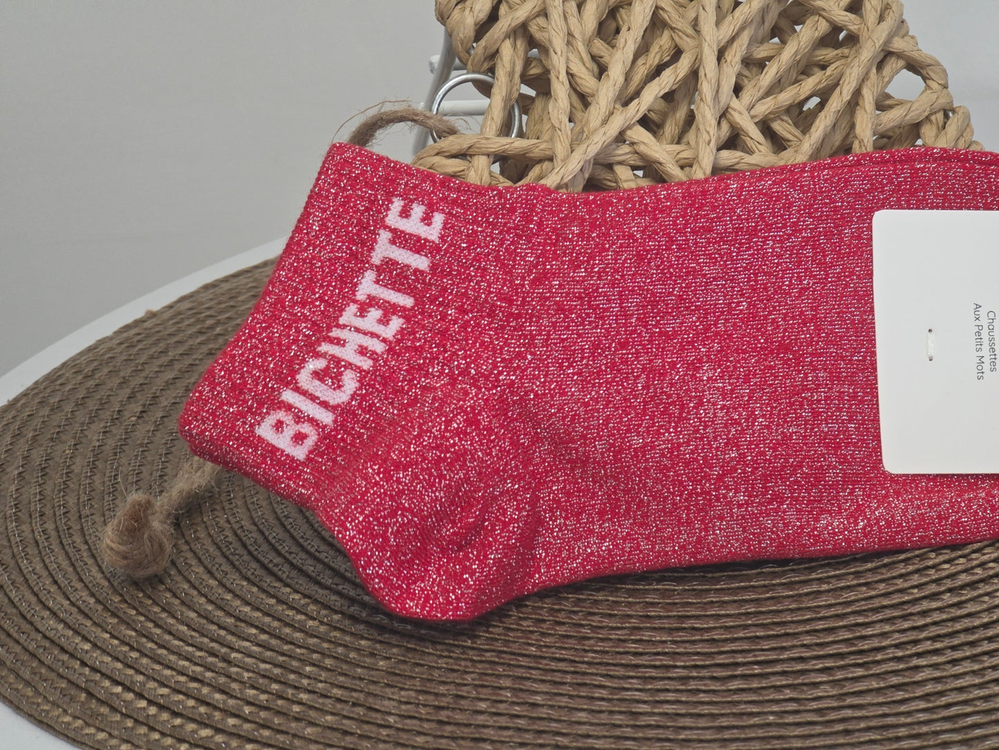 BICHETTE - Red Sequined Sock