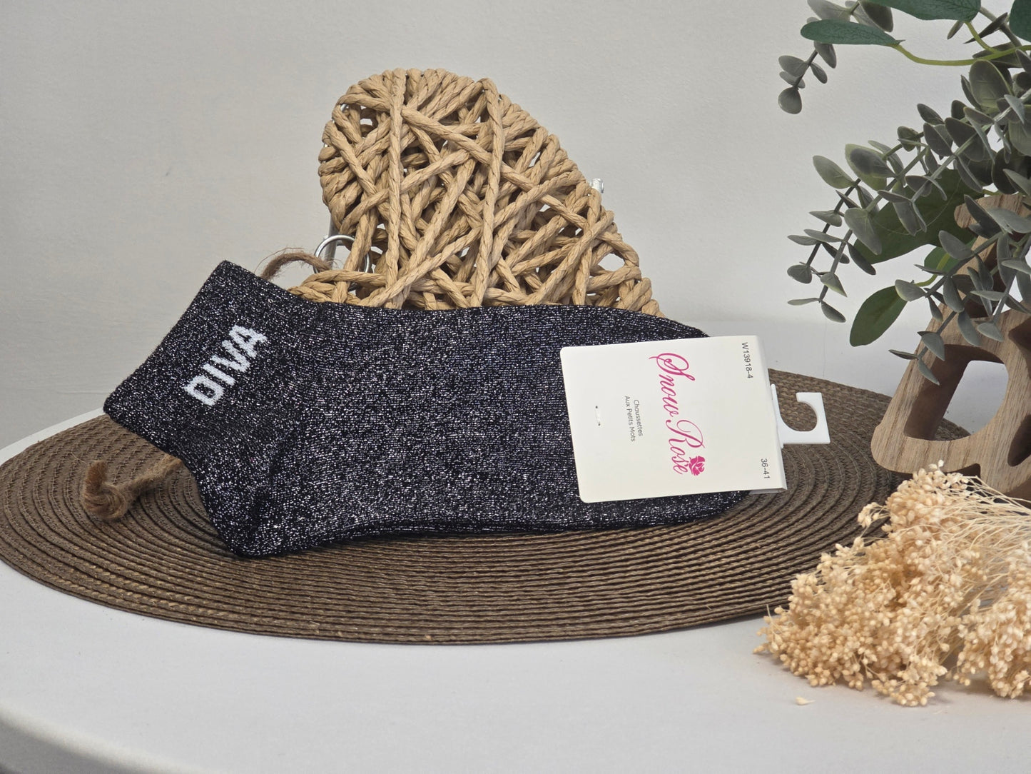 DIVA - Socquette à Paillette Noir