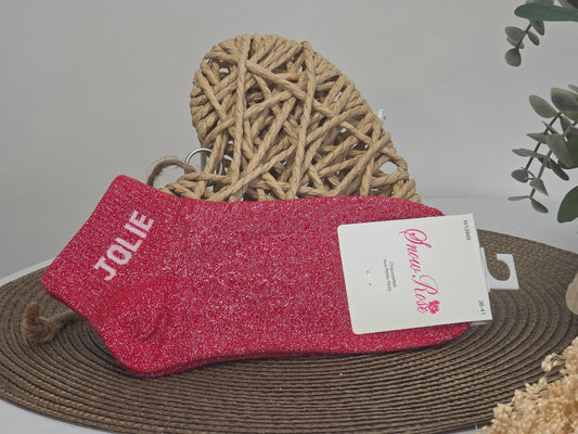 JOLIE - Socquette à Paillette Rouge