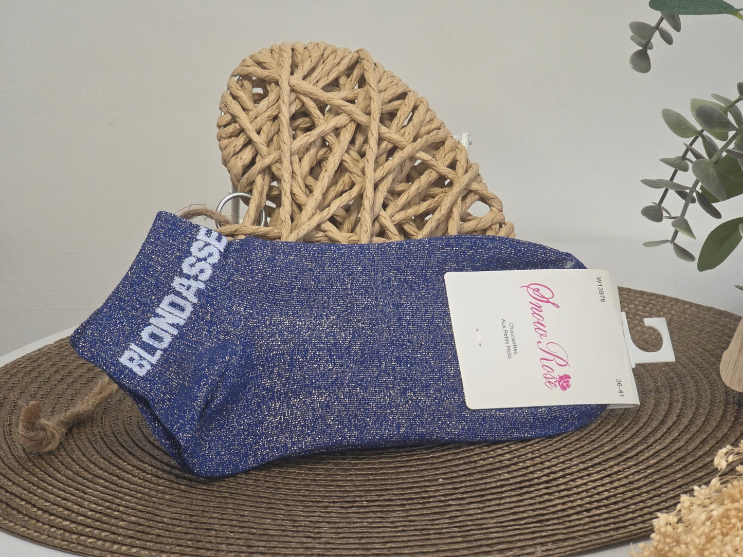 BLONDASSE - Royal Blue Sequined Ankle Socks