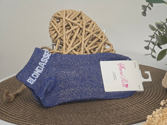 BLONDASSE - Socquette à Paillette Bleu Roi